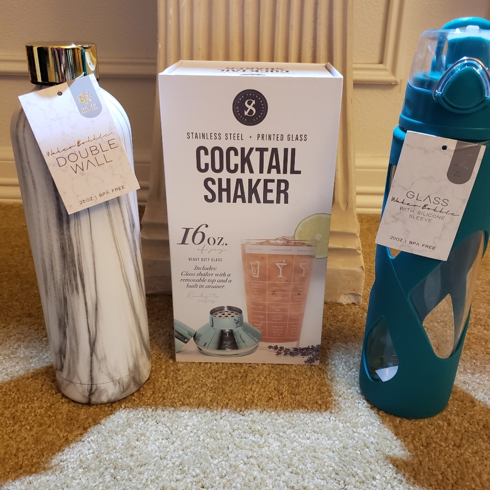 Glass & Steel Water Bottles Cocktail Shaker